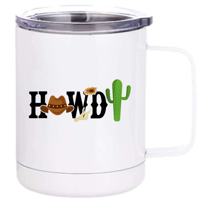 Howdy Cactus Country Front & Back 12oz Stainless Steel Tumbler Cup