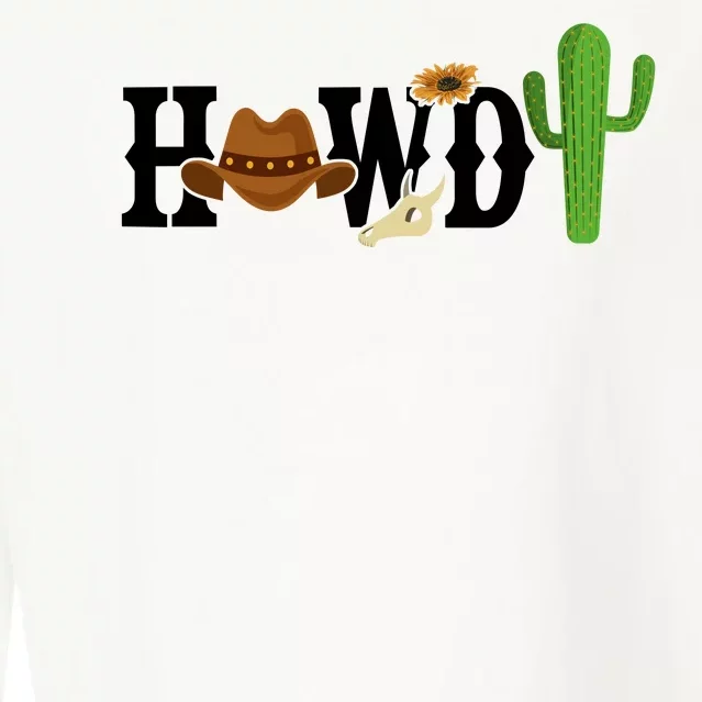 Howdy Cactus Country Cropped Pullover Crew