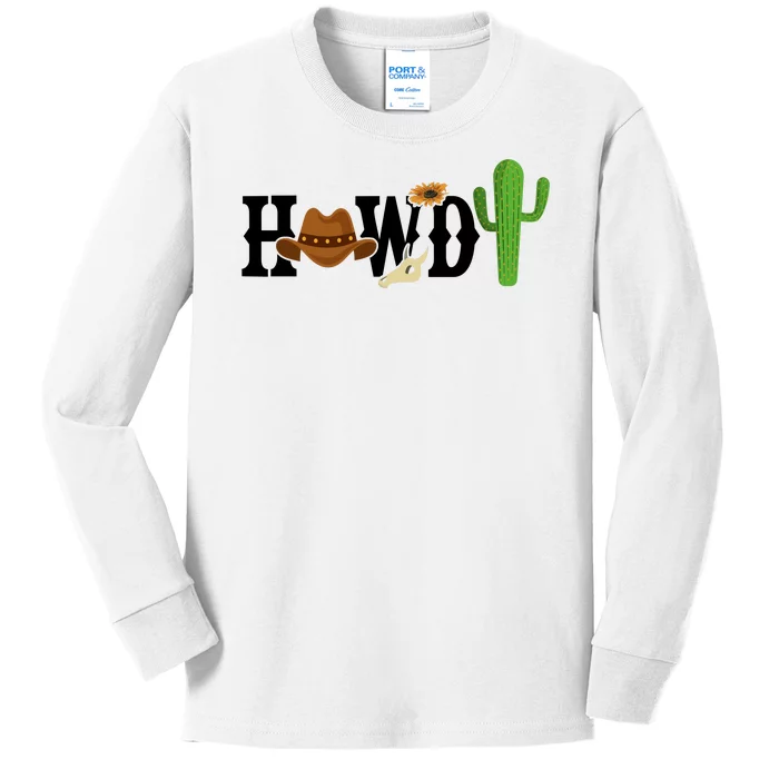 Howdy Cactus Country Kids Long Sleeve Shirt