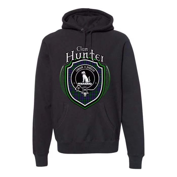 Hunter Clan Crest Scottish Clan Hunter Family Crest Badge Premium Hoodie