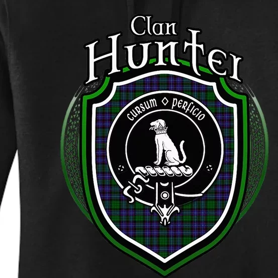 Hunter Clan Crest Scottish Clan Hunter Family Crest Badge Women's Pullover Hoodie