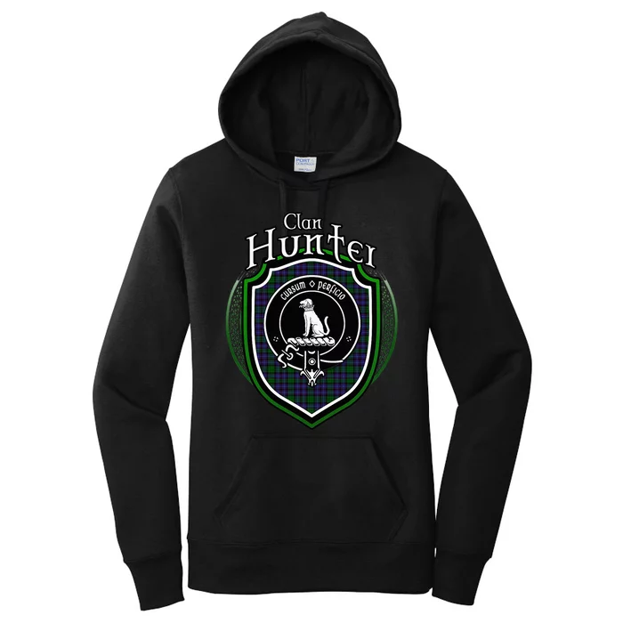 Hunter Clan Crest Scottish Clan Hunter Family Crest Badge Women's Pullover Hoodie