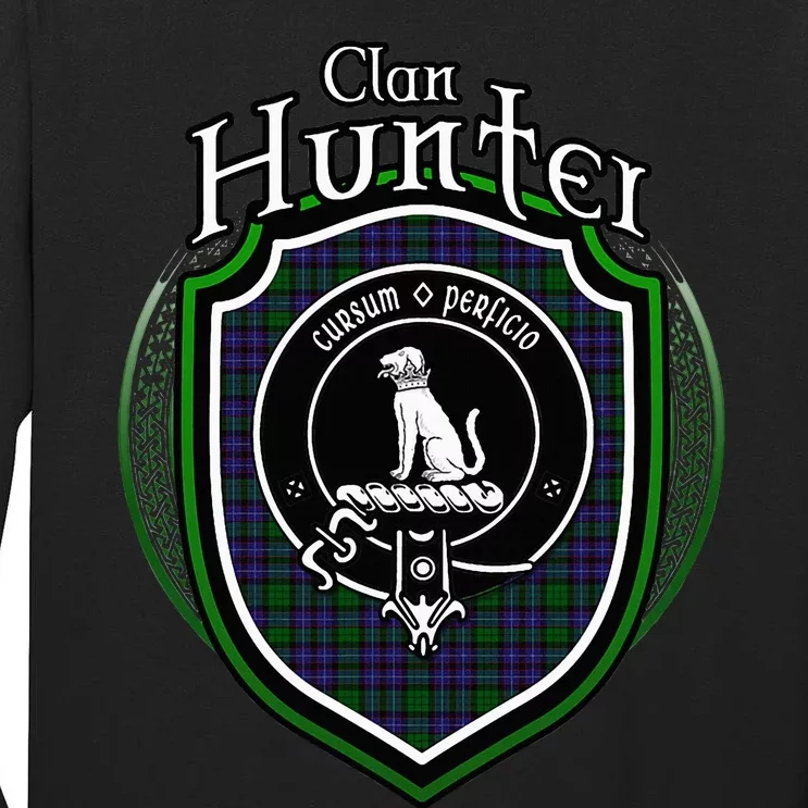 Hunter Clan Crest Scottish Clan Hunter Family Crest Badge Tall Long Sleeve T-Shirt