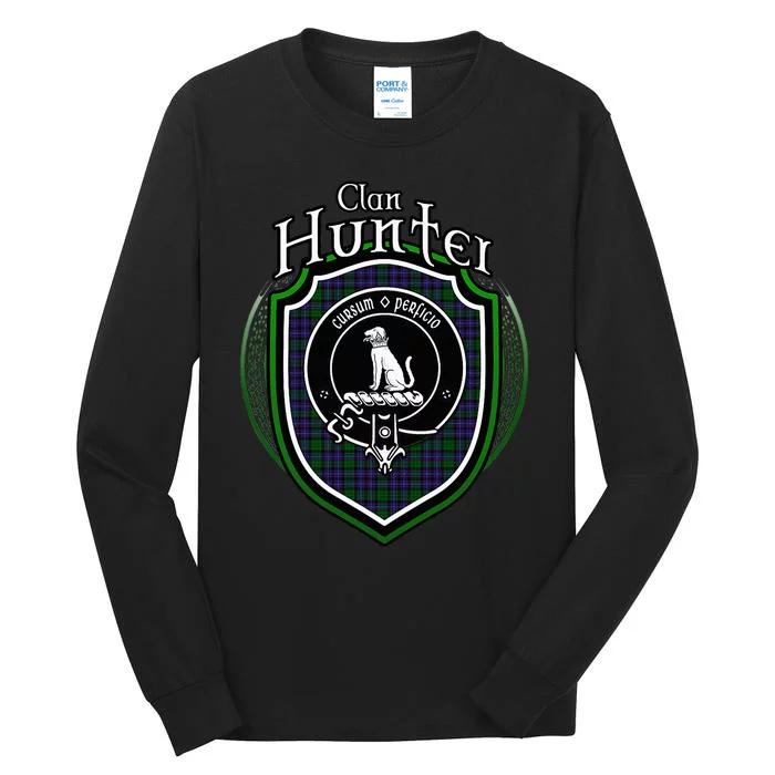 Hunter Clan Crest Scottish Clan Hunter Family Crest Badge Tall Long Sleeve T-Shirt