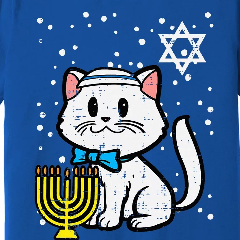 Hanukkah Cat Cute Chanukah Jewish Premium T-Shirt