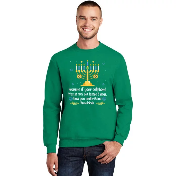 Hanukkah Cellphone Chanukkah Menorah Christmas Sweatshirt