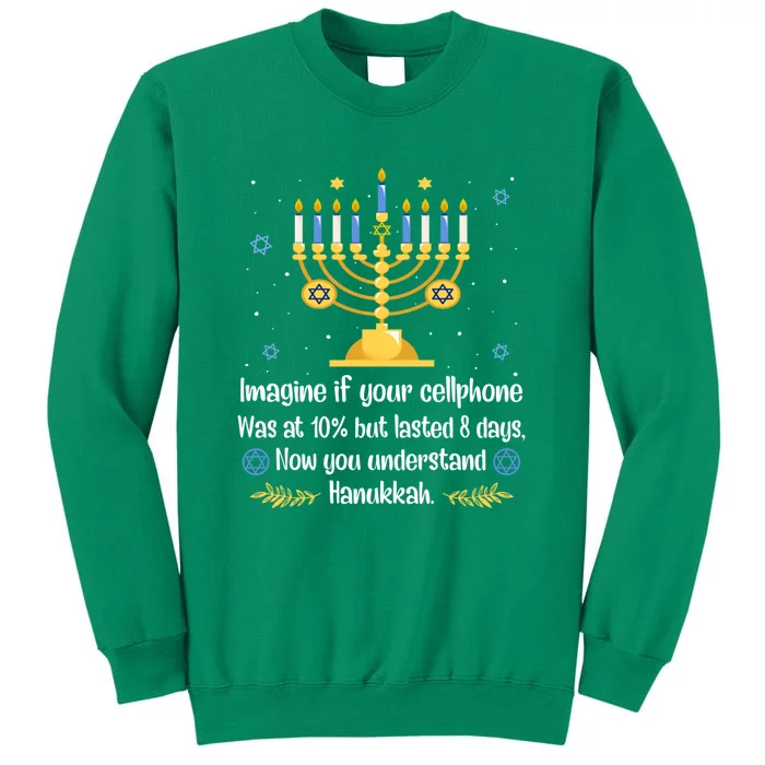 Hanukkah Cellphone Chanukkah Menorah Christmas Sweatshirt