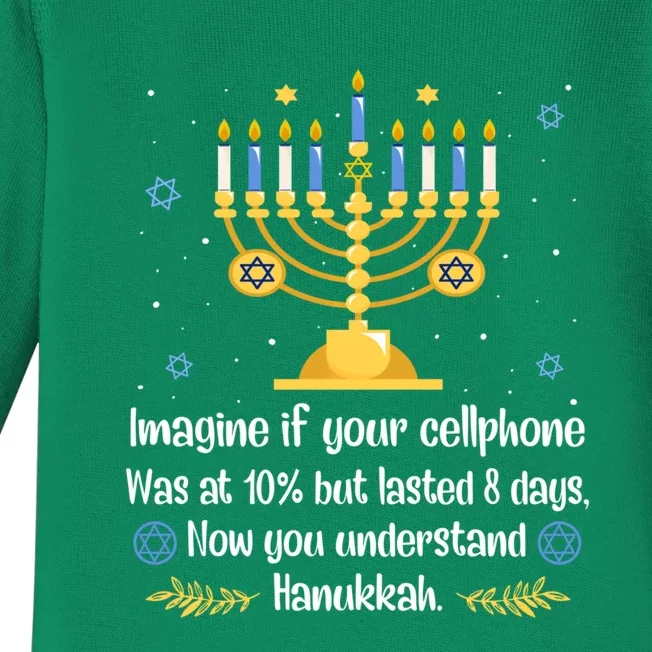 Hanukkah Cellphone Chanukkah Menorah Christmas Baby Long Sleeve Bodysuit