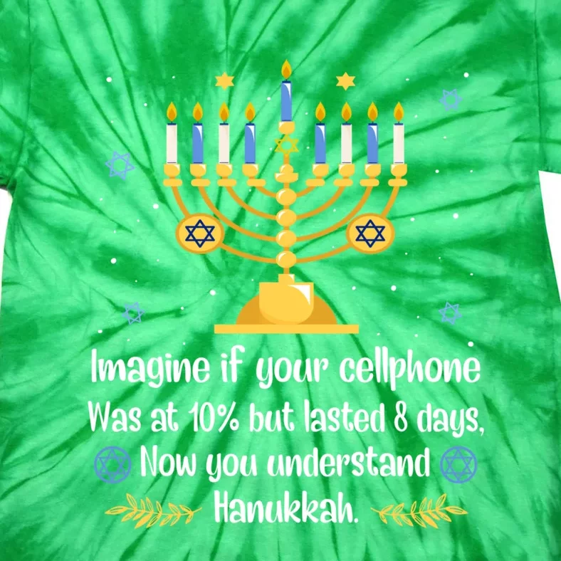 Hanukkah Cellphone Chanukkah Menorah Christmas Tie-Dye T-Shirt