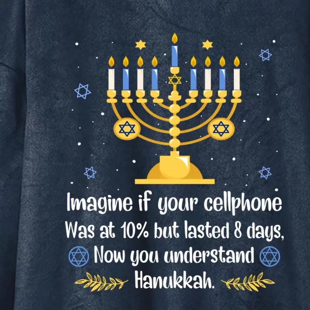 Hanukkah Cellphone Chanukkah Menorah Christmas Hooded Wearable Blanket