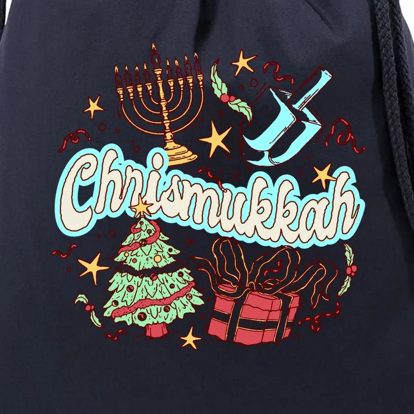 Hanukkah & Christmas Chrismukkah Funny Tree Presents Drawstring Bag