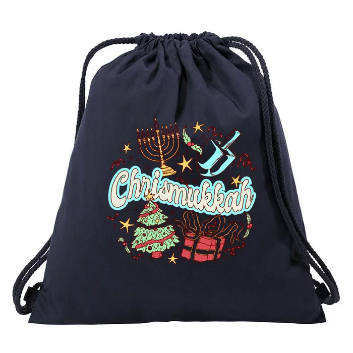 Hanukkah & Christmas Chrismukkah Funny Tree Presents Drawstring Bag