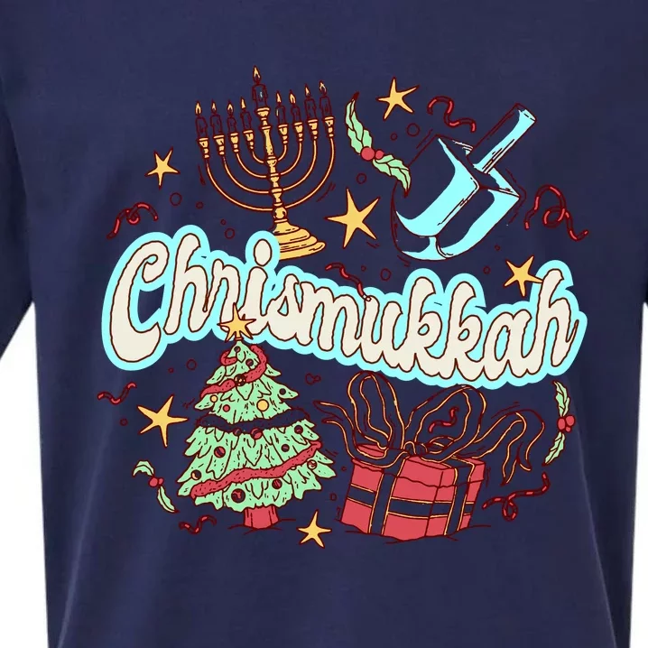 Hanukkah & Christmas Chrismukkah Funny Tree Presents Sueded Cloud Jersey T-Shirt