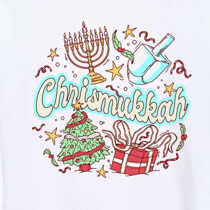 Hanukkah & Christmas Chrismukkah Funny Tree Presents Garment-Dyed Sweatshirt