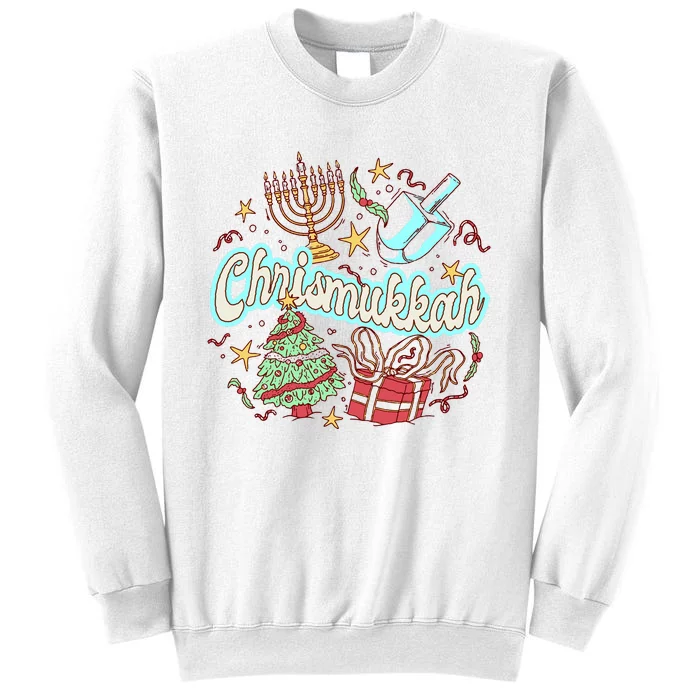 Hanukkah & Christmas Chrismukkah Funny Tree Presents Sweatshirt