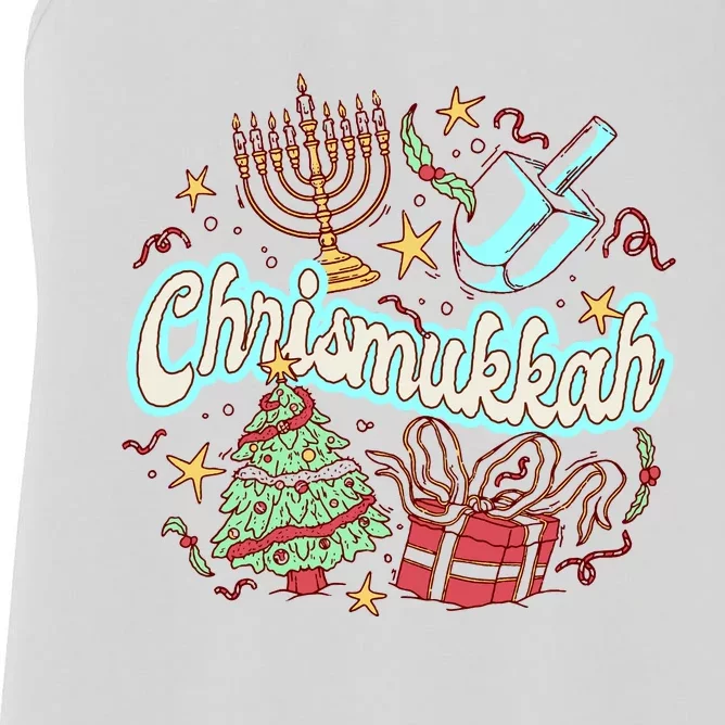 Hanukkah & Christmas Chrismukkah Funny Tree Presents Women's Racerback Tank