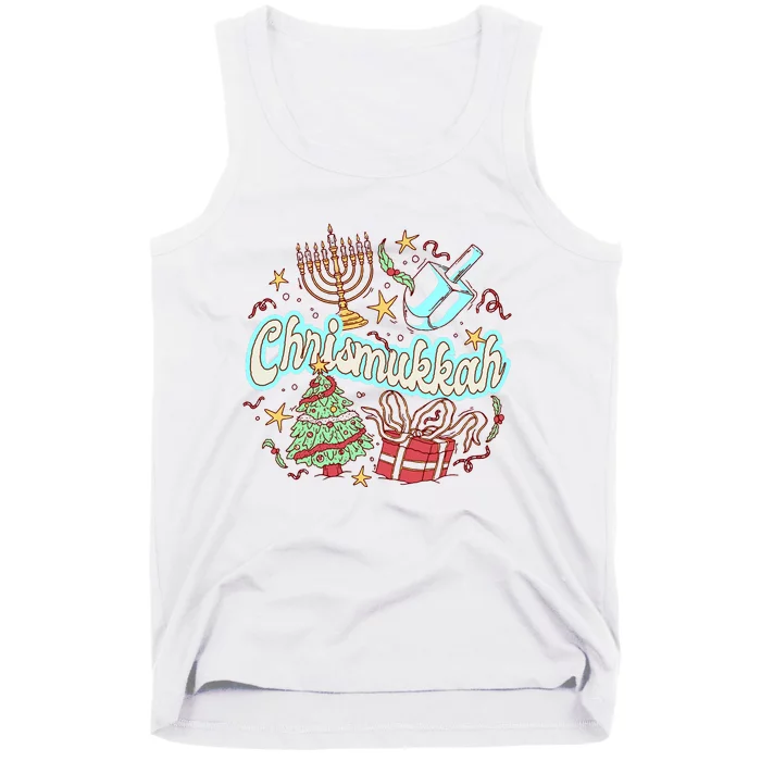 Hanukkah & Christmas Chrismukkah Funny Tree Presents Tank Top