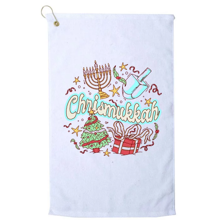 Hanukkah & Christmas Chrismukkah Funny Tree Presents Platinum Collection Golf Towel