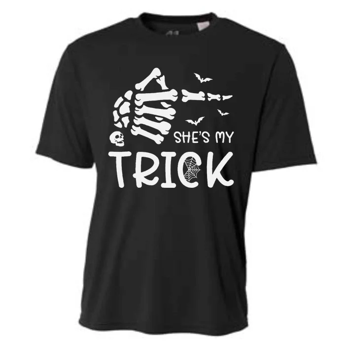 Halloween Costume Couples SheS My Trick Skeleton Hand Cooling Performance Crew T-Shirt