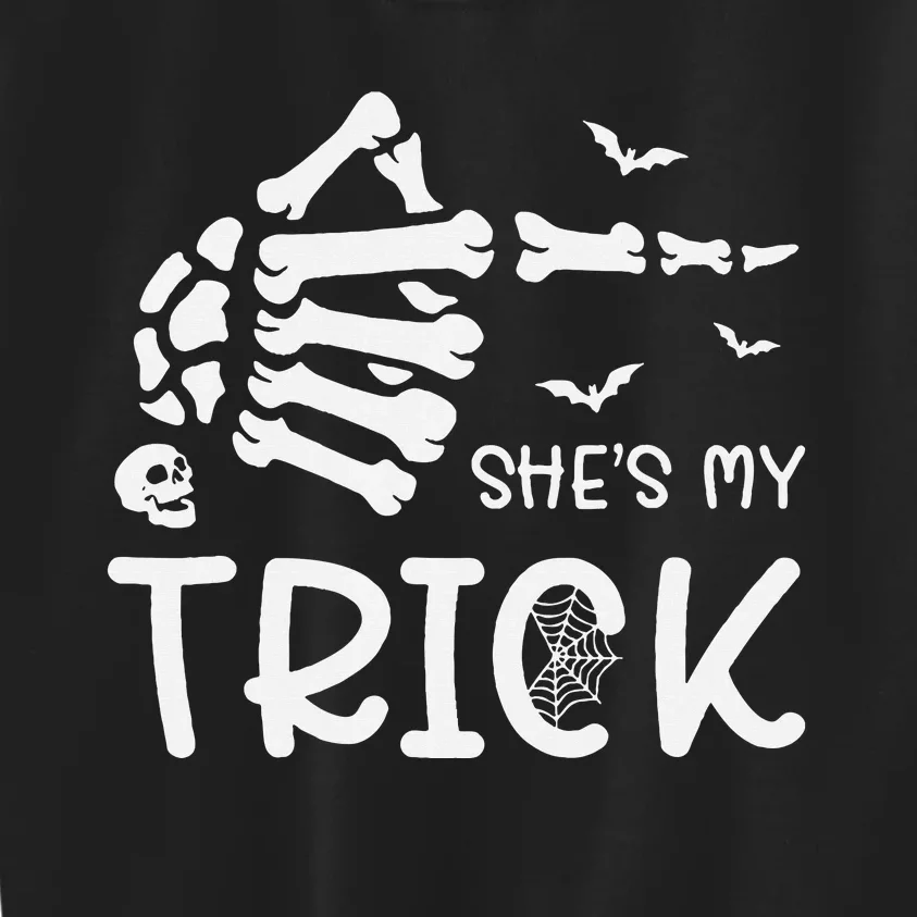 Halloween Costume Couples SheS My Trick Skeleton Hand Kids Sweatshirt