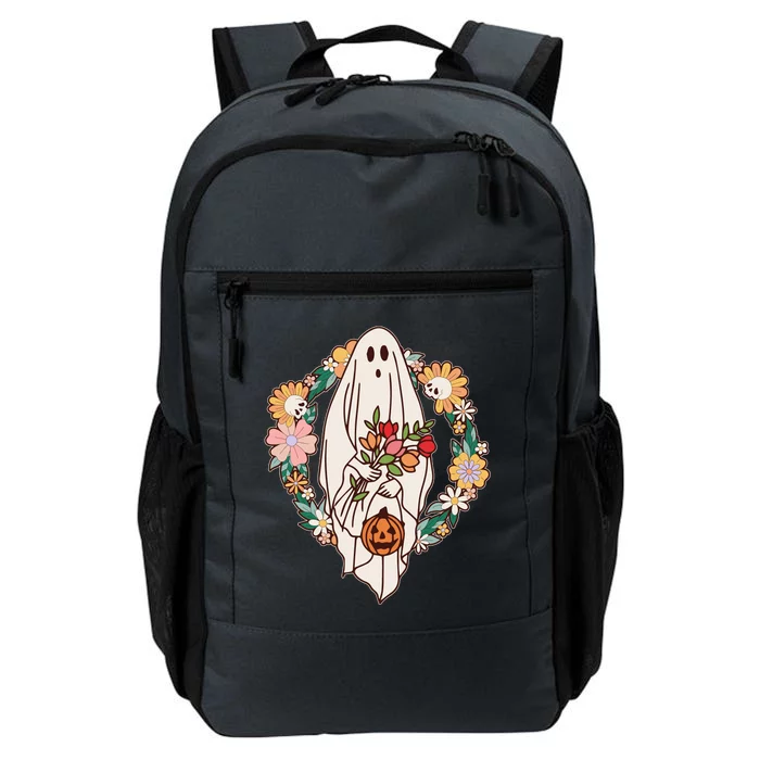 Halloween Creepy Cute Boho Flower Ghost Daily Commute Backpack