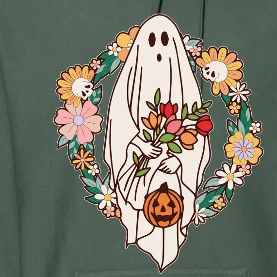 Halloween Creepy Cute Boho Flower Ghost Premium Hoodie