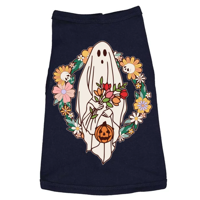 Halloween Creepy Cute Boho Flower Ghost Doggie Tank