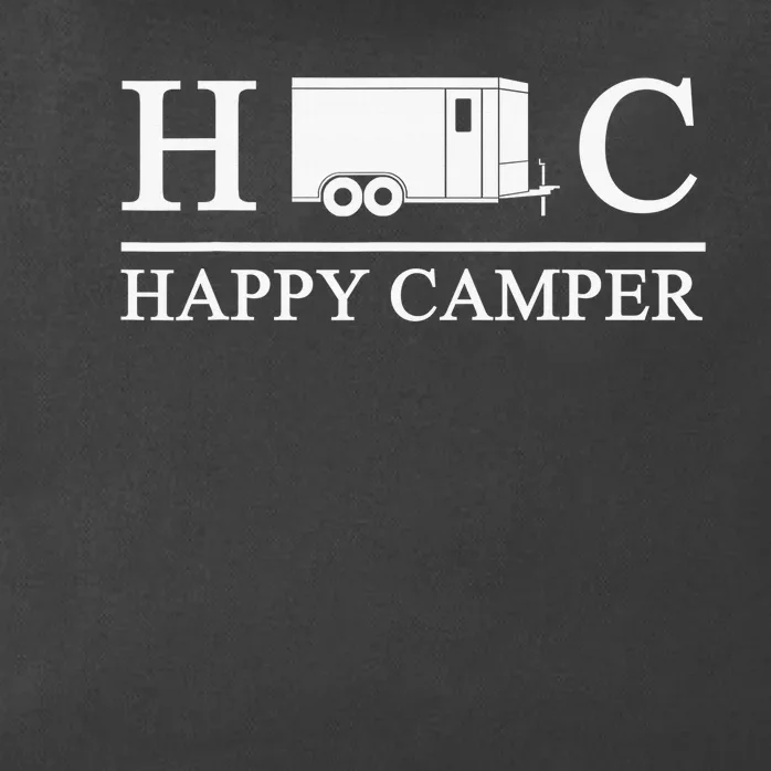 Happy Camper Camping Trailer Zip Tote Bag