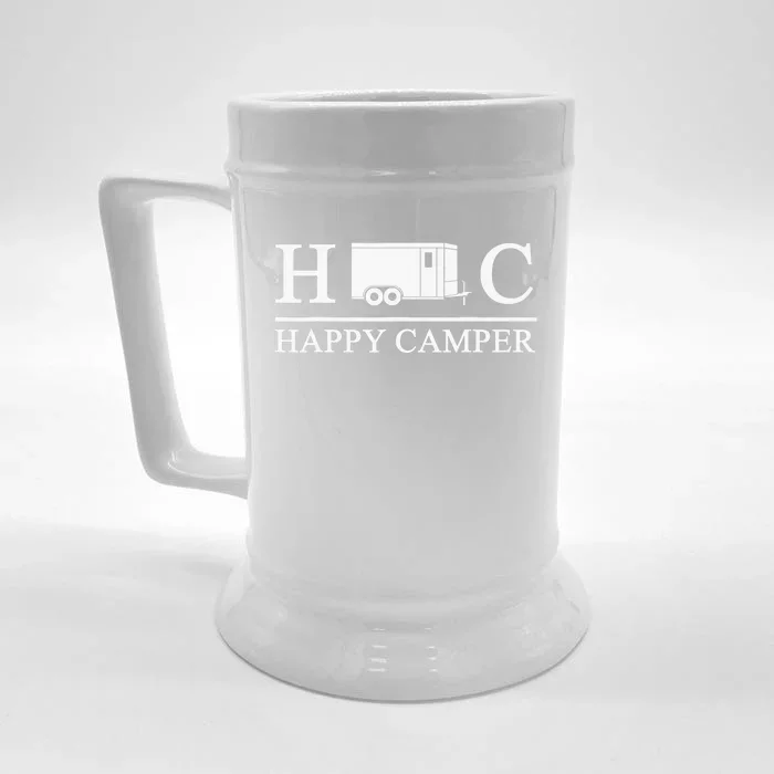 Happy Camper Camping Trailer Front & Back Beer Stein