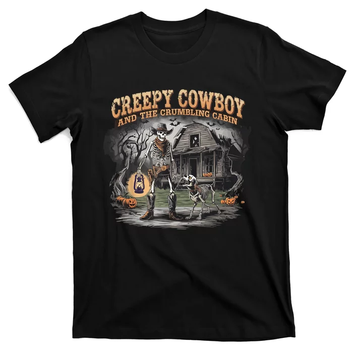 Halloween Creepy Cowboy Skeleton Western Cowboy Howdy Ghouls T-Shirt