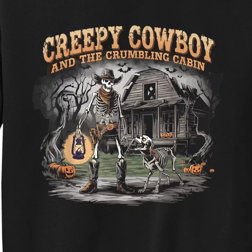 Halloween Creepy Cowboy Skeleton Western Cowboy Howdy Ghouls Tall Sweatshirt