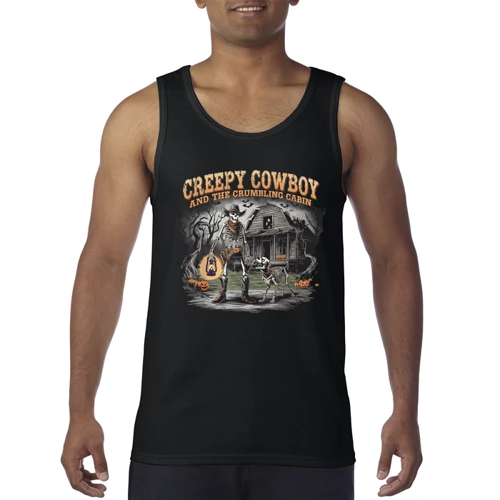 Halloween Creepy Cowboy Skeleton Western Cowboy Howdy Ghouls Tank Top