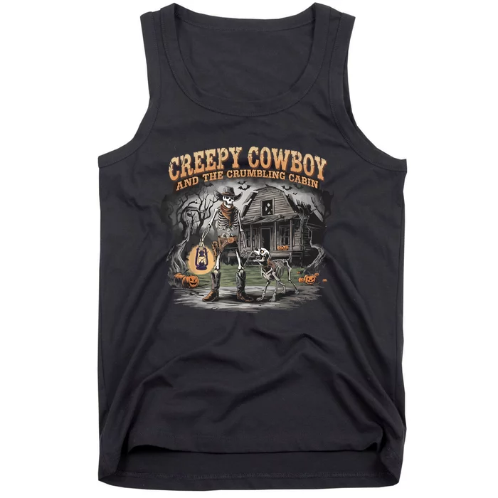 Halloween Creepy Cowboy Skeleton Western Cowboy Howdy Ghouls Tank Top