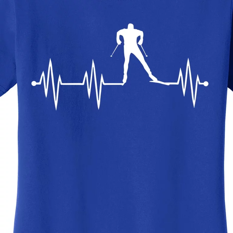 Heartbeat Cross Country Skiing And Funny Gift Women's T-Shirt