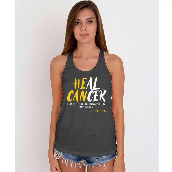 Heal Cancer Childhood Cancer Awareness Month Supporter Women's Knotted Racerback Tank