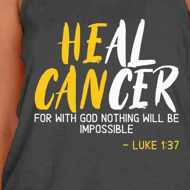 Heal Cancer Childhood Cancer Awareness Month Supporter Women's Knotted Racerback Tank