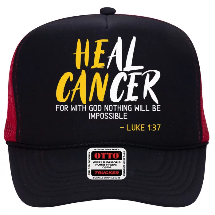 Heal Cancer Childhood Cancer Awareness Month Supporter High Crown Mesh Trucker Hat