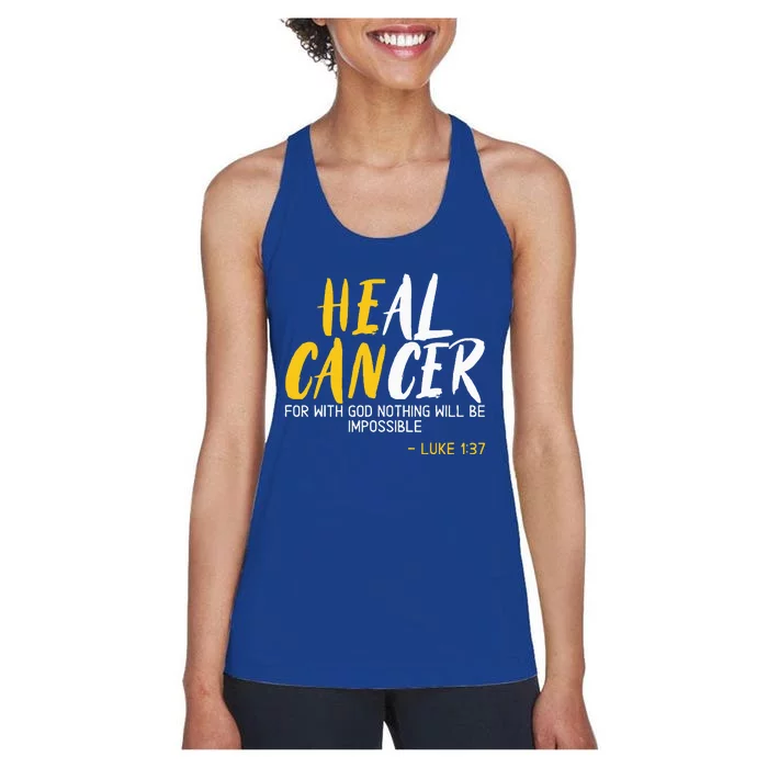 Heal Cancer Childhood Cancer Awareness Month Supporter Women's Racerback Tank