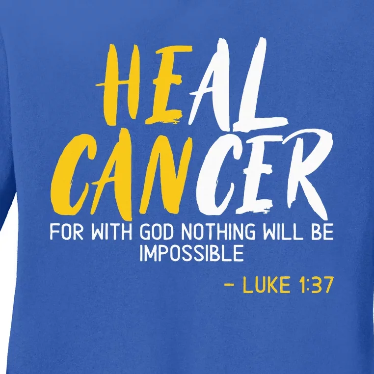 Heal Cancer Childhood Cancer Awareness Month Supporter Ladies Long Sleeve Shirt