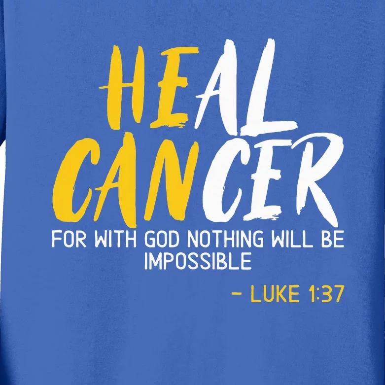 Heal Cancer Childhood Cancer Awareness Month Supporter Kids Long Sleeve Shirt