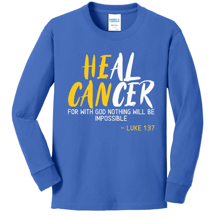 Heal Cancer Childhood Cancer Awareness Month Supporter Kids Long Sleeve Shirt