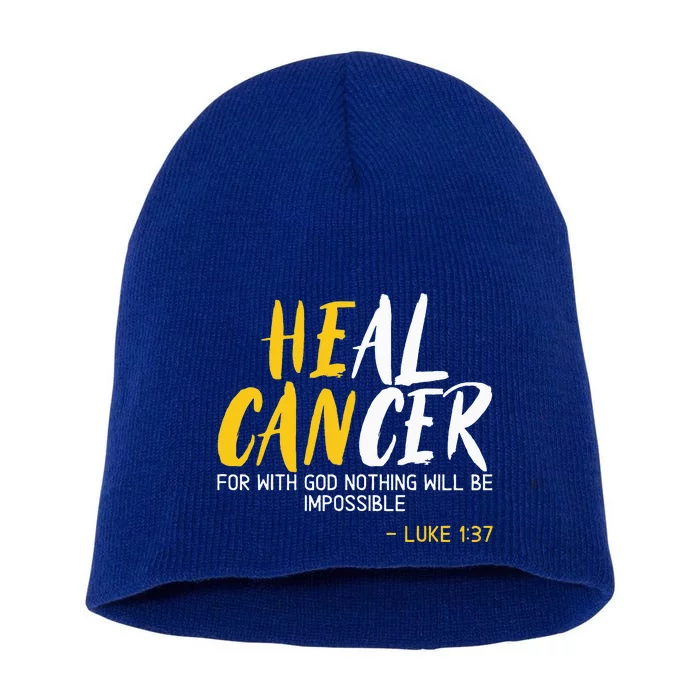 Heal Cancer Childhood Cancer Awareness Month Supporter Short Acrylic Beanie