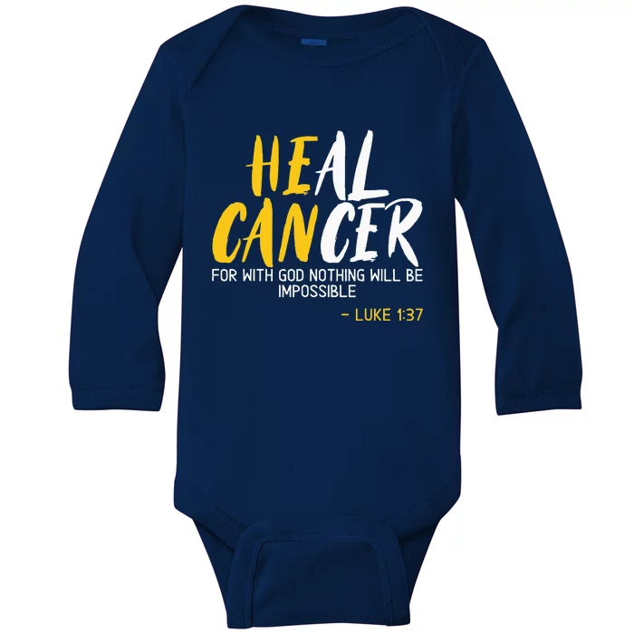 Heal Cancer Childhood Cancer Awareness Month Supporter Baby Long Sleeve Bodysuit