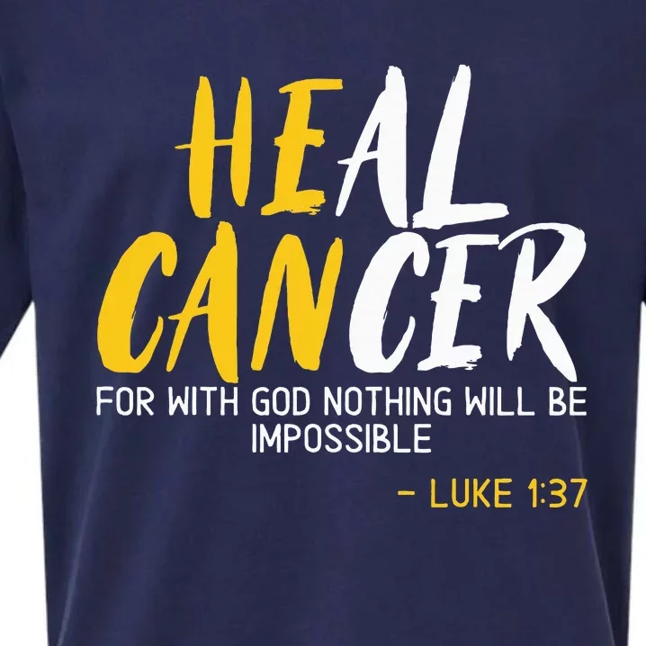 Heal Cancer Childhood Cancer Awareness Month Supporter Sueded Cloud Jersey T-Shirt