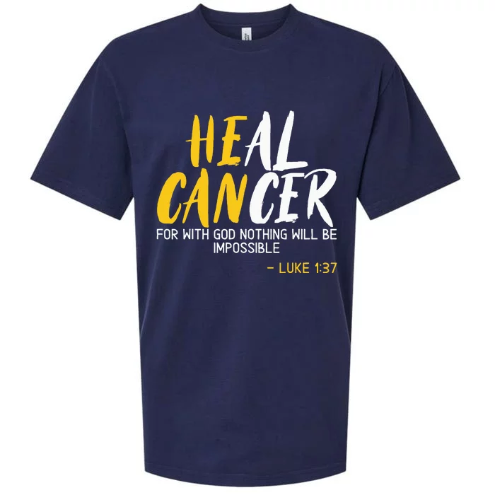 Heal Cancer Childhood Cancer Awareness Month Supporter Sueded Cloud Jersey T-Shirt