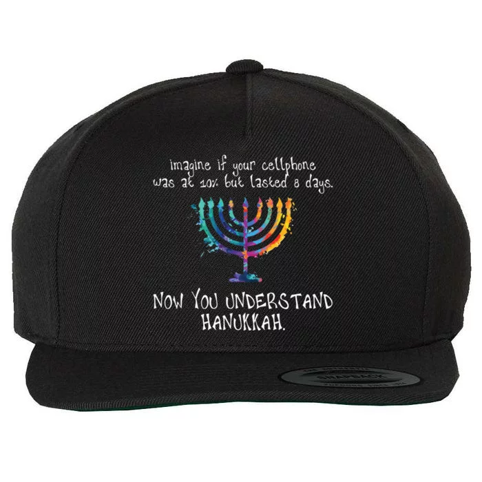 Hanukkah Chanukah Cute Gift Cellphone Meme Cute Gift Funny Jewish Funny Gift Gre Wool Snapback Cap