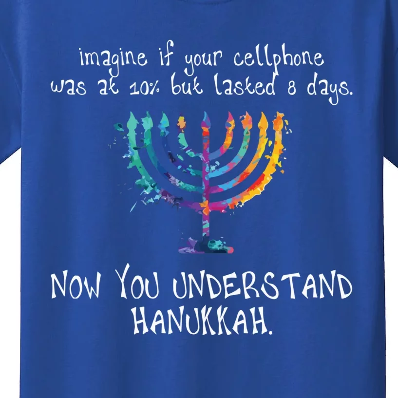 Hanukkah Chanukah Cute Gift Cellphone Meme Cute Gift Funny Jewish Funny Gift Gre Kids T-Shirt