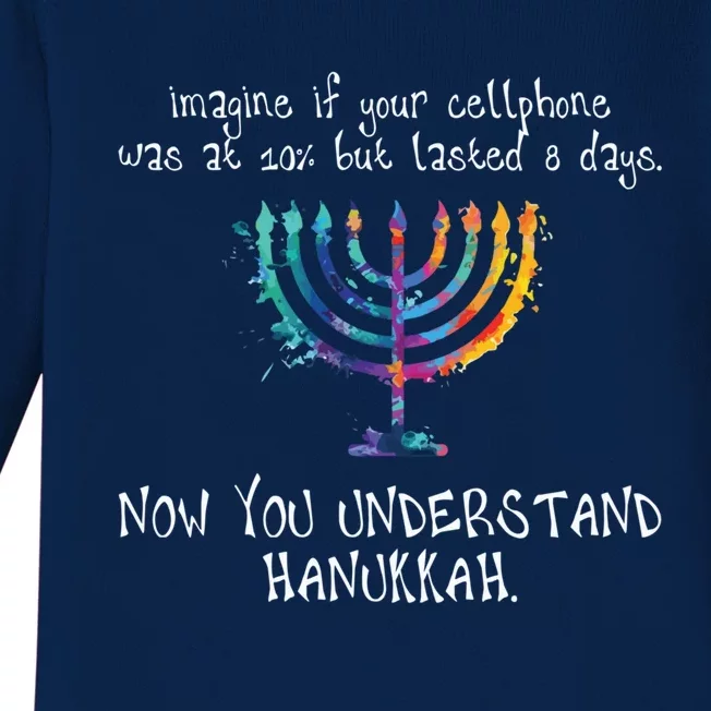 Hanukkah Chanukah Cute Gift Cellphone Meme Cute Gift Funny Jewish Funny Gift Gre Baby Long Sleeve Bodysuit