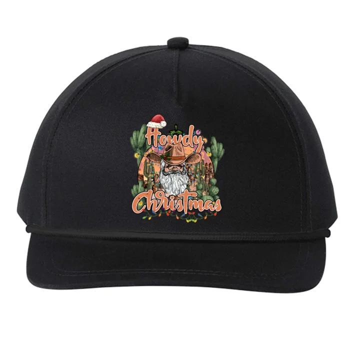 Howdy Christmas Cow Christmas Western Santa Tees Gift Snapback Five-Panel Rope Hat