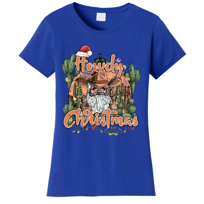 Howdy Christmas Cow Christmas Western Santa Tees Gift Women's T-Shirt